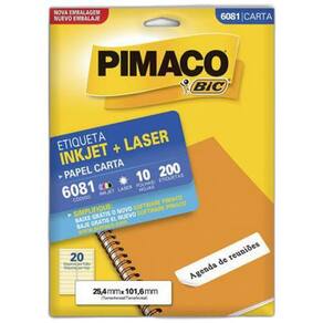 Etiqueta Laser Tac Ref. 6081 Pimaco 200 Unid. 25.4x101.6mm