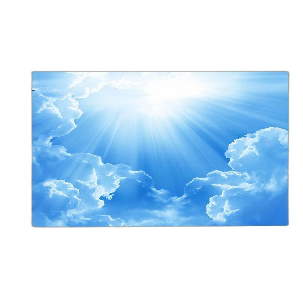 Papel De Teto Céu Azul Nuvem Branca Dia Manhã 3,5M Rof06