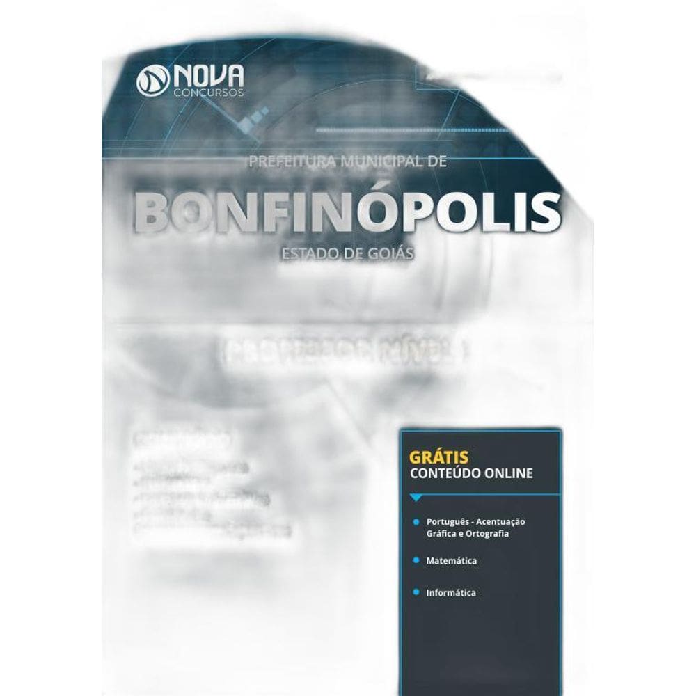 Apostila Bonfinópolis GO 2019 Professor Nível I