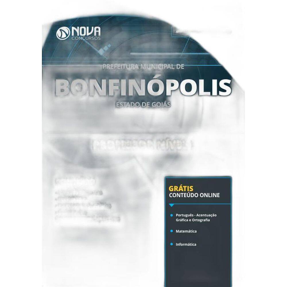 Apostila Bonfinópolis GO 2019 Professor Nível I
