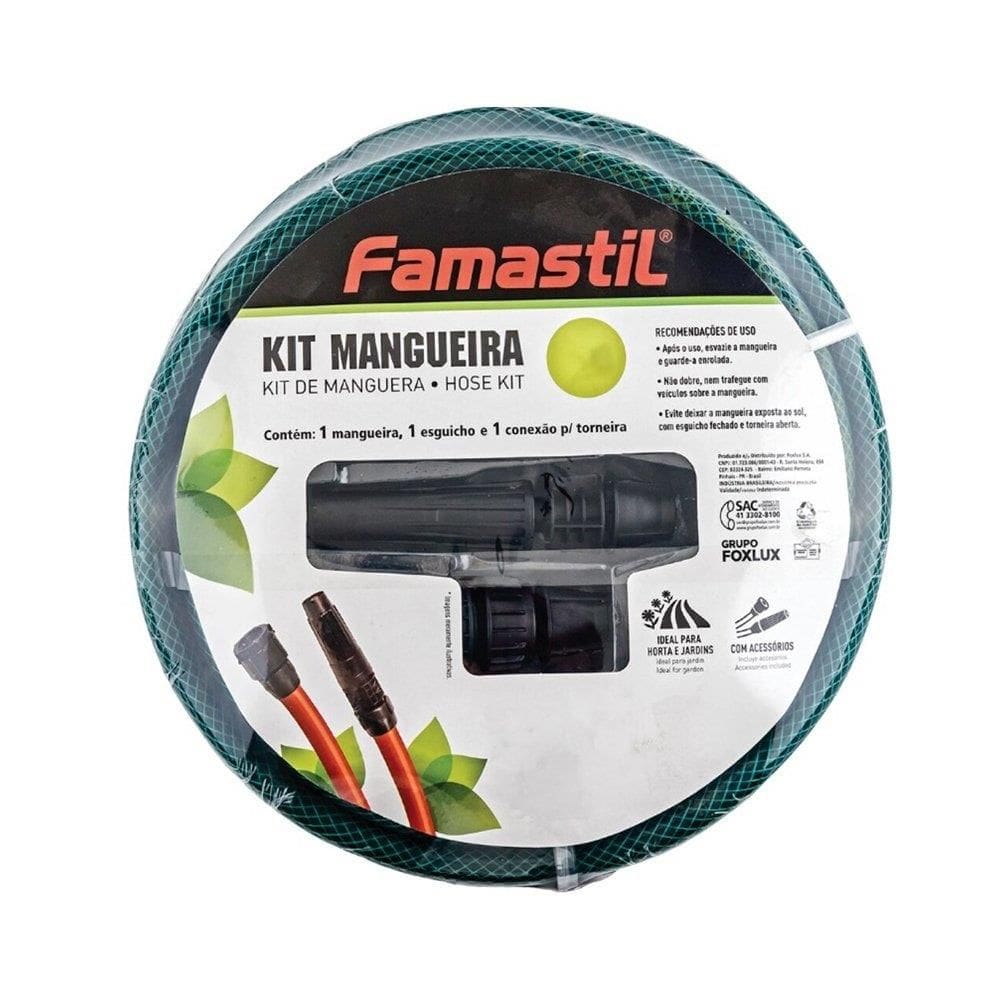 Mangueira de Jardim Famastil | Trançada Com Kit 7/16X1,5mm Verde 30m