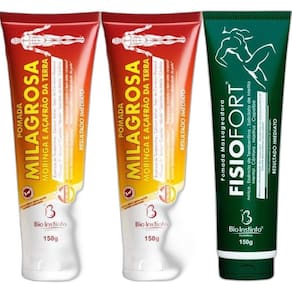 Kit 2 Pomada Massageadora Milagrosa 150G 1 Pomada Fisiofort