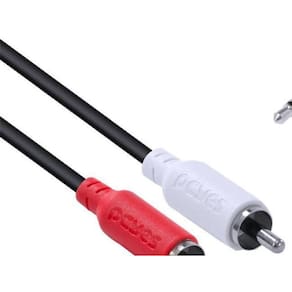 Cabo De Áudio 2 Rca Macho P2 3.5Mm Macho 28Awg Puro Cobre 1M