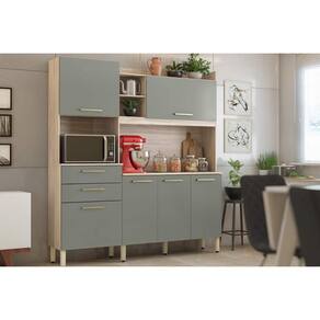 Cozinha Compacta Select c/ 6 Portas e 2 Gavetas Avena/Menta - Demóbile