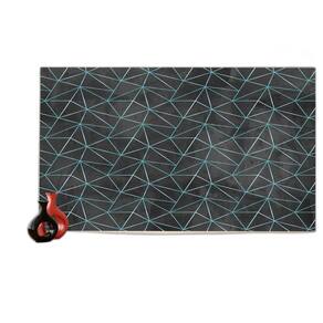 Papel De Parede Concreto Linhas Azul Turquesa 3,5M Kkt318