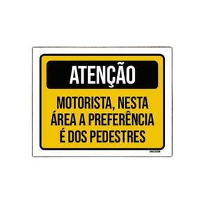 Kit 5 Placas Atenção Motorista Área Preferência Pedestres