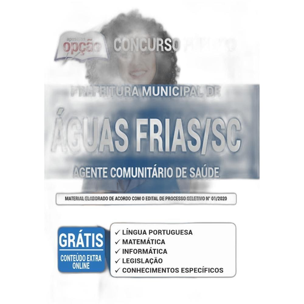 Apostila Concurso Águas Frias SC Agente Comunitário De Saúde