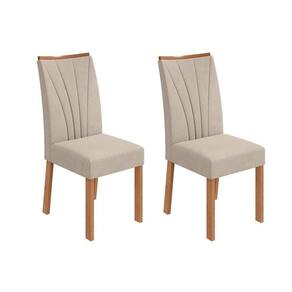 Cadeira Sala de Jantar Apogeu Kit 2 Un Amêndoa/Suede Bege - Lopas
