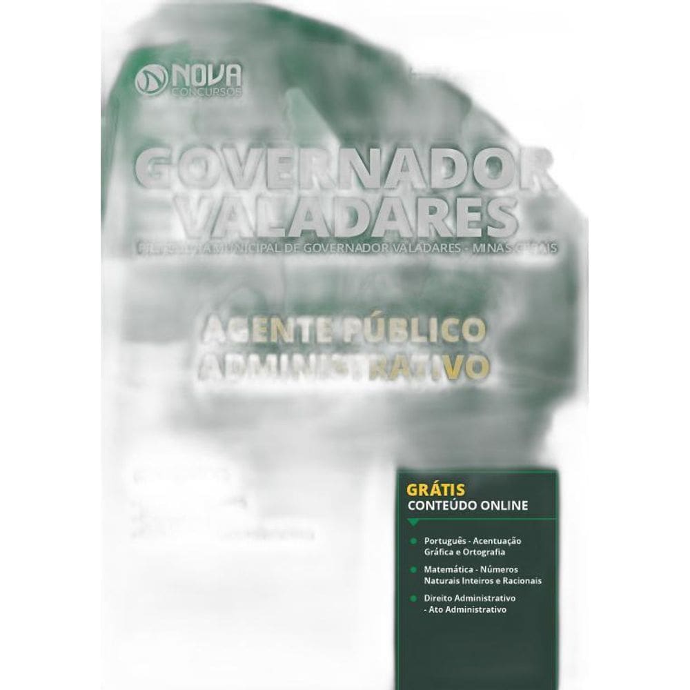 Apostila Governador Valadares Agente Público Administrativo