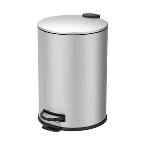 Lixeira Com Pedal E Balde 20l Aço Inoxidável Escovado Linha Spin Brinox Aço Inoxidável