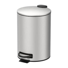Lixeira Com Pedal E Balde 12l Aço Inoxidável Escovado Linha Spin Brinox Aço Inoxidável