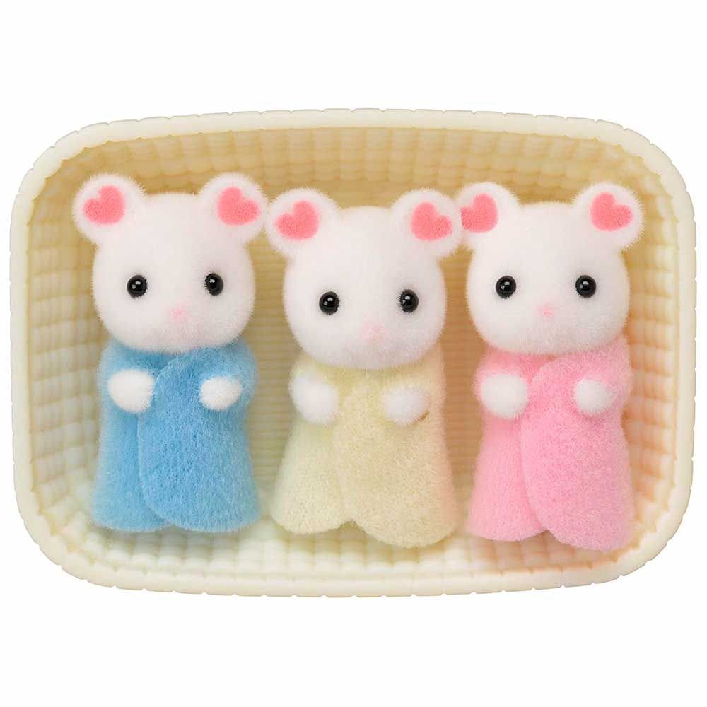 Figuras - Sylvanian Families - Trigêmeos Ratos Marshmallow - Epoch Magia