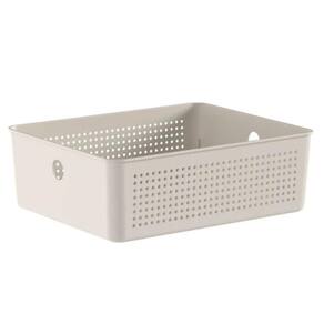 Cesto Organizador Flow 27x22x9cm Bege Ou Closet 5,4L Banheiro Lavanderia Caixa Organizadora