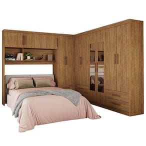 Guarda Roupa Modulado Carioca Hercules Casal 11 Portas 6 Gavetas e Espelho Cor Cinamomo