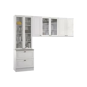 Kit de Cozinha Modulada 3 Peças Americana (2 Armários + 1 Paneleiro) CPT10 Branco - Henn