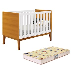 Berço Mini Cama Classic com Pés Amadeirado e Colchão Supreme - Reller Móveis