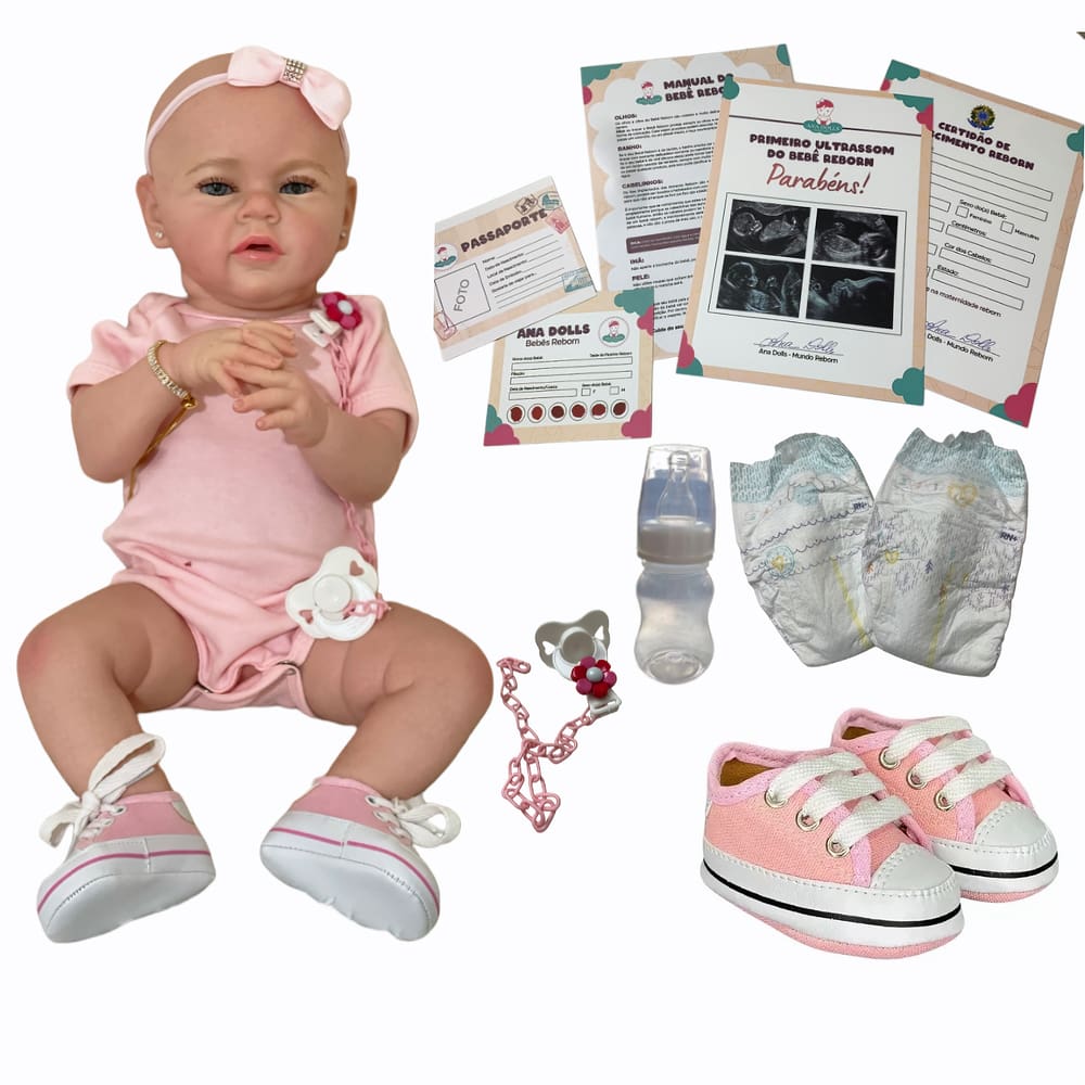Bebê Reborn Menina Boneca Silicone Toma Banho Lançamento