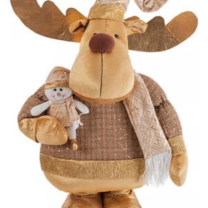 Rena De Natal Extensível 132cm Dourada - Decoração Natalina