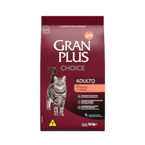 Ração Gran Plus Choice Gatos Adultos Frango e Carne 10,1kg
