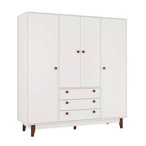 Guarda-Roupa Casal Retrô 4 PT 3 GV Branco