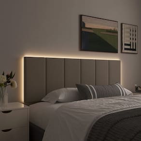 Cabeceira de Cama Casal Com LED 1,40 cm Tecido Linho