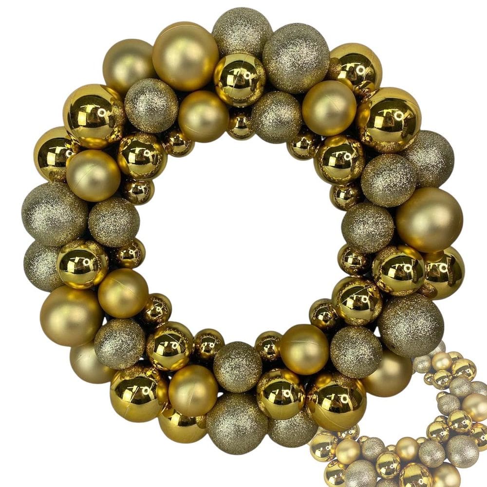 Guirlanda Natal Bolas Douradas Natalina Luxo Decoraçao Porta Janela Loja Casa Shopping Fim de Ano Evento