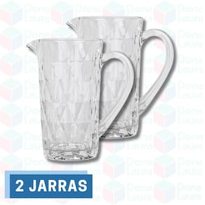 Kit 2 Jarras de Vidro Resistente 1 Litro Elegante Mesa Posta