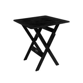 Mesa Dobrável 60x60cm Em Madeira Maciça - Preta