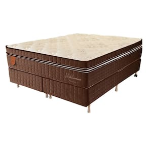 Cama Box King Size (Box + Colchão) 193X203X73 Mediterrâneo Prorelax Molas Ensacadas Euro Pillow - Marrom