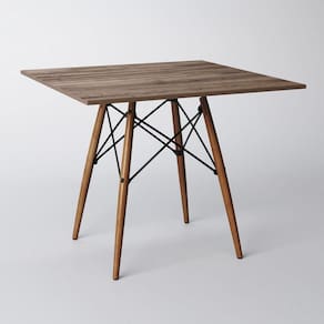Mesa Eiffel Wood Tampo Quadrado De Madeira 90cm Amêndoa Marrom