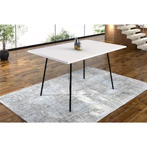 Mesa Sala De Jantar Paraty Preto 120x75cm Tampo Branco
