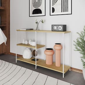 Aparador Industrial Artesania Branco E Freijó 120cm Preto