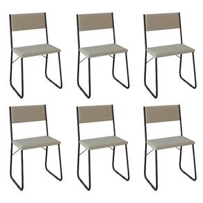 Kit 6 Cadeiras De Jantar Estofadas Angra Bege
