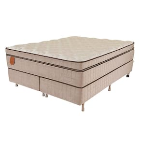 Cama Box Queen Size (Box + Colchão) 158X198X73 Mediterrâneo Prorelax Molas Ensacadas Euro Pillow - Bege
