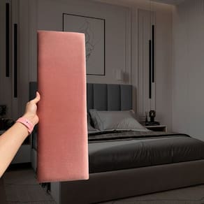 Kit 7 Módulos Estofados Cabeceira Cama Casal 20x60cm Rose