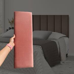 Kit 8 Módulos Estofados Cabeceira Cama Casal 20x60cm Rose