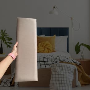 Kit 5 Módulos Estofado Cabeceira Cama Casal 20x60cm Areia