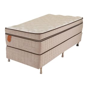 Cama Box Solteiro (Box + Colchão) 88X188X69 Mediterrâneo Prorelax Molas Ensacadas Euro Pillow - Bege