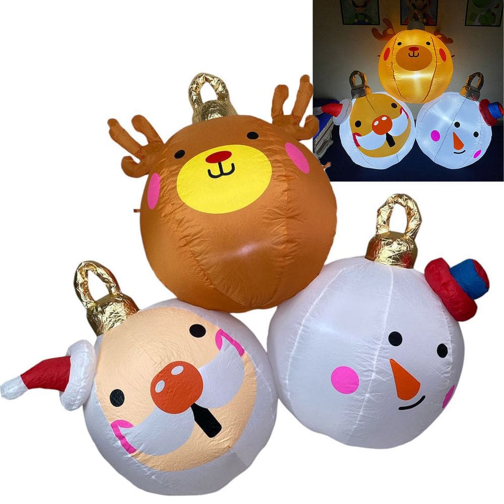 Enfeite Natal Bolas Natalinas Boneco De Neve Papai Noel Rena Luxo Grande Jardim Quintal Varanda Festa Fim de Ano