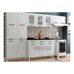 Kit de Cozinha Modulada 3 Peças Star New (2 Armários + 1 Paneleiro) CPT106 Branco - Telasul