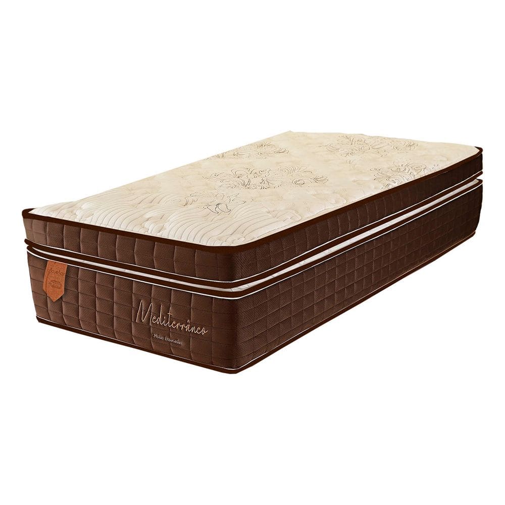 Colchão Solteiro King 96x203x32 Mediterrâneo Prorelax Molas Ensacadas Euro Pillow One Face - Marrom