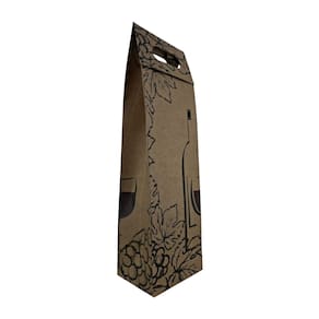 Sacola Garrafa Vinho Champagne Reforçada Kraft 220g/m Pardo