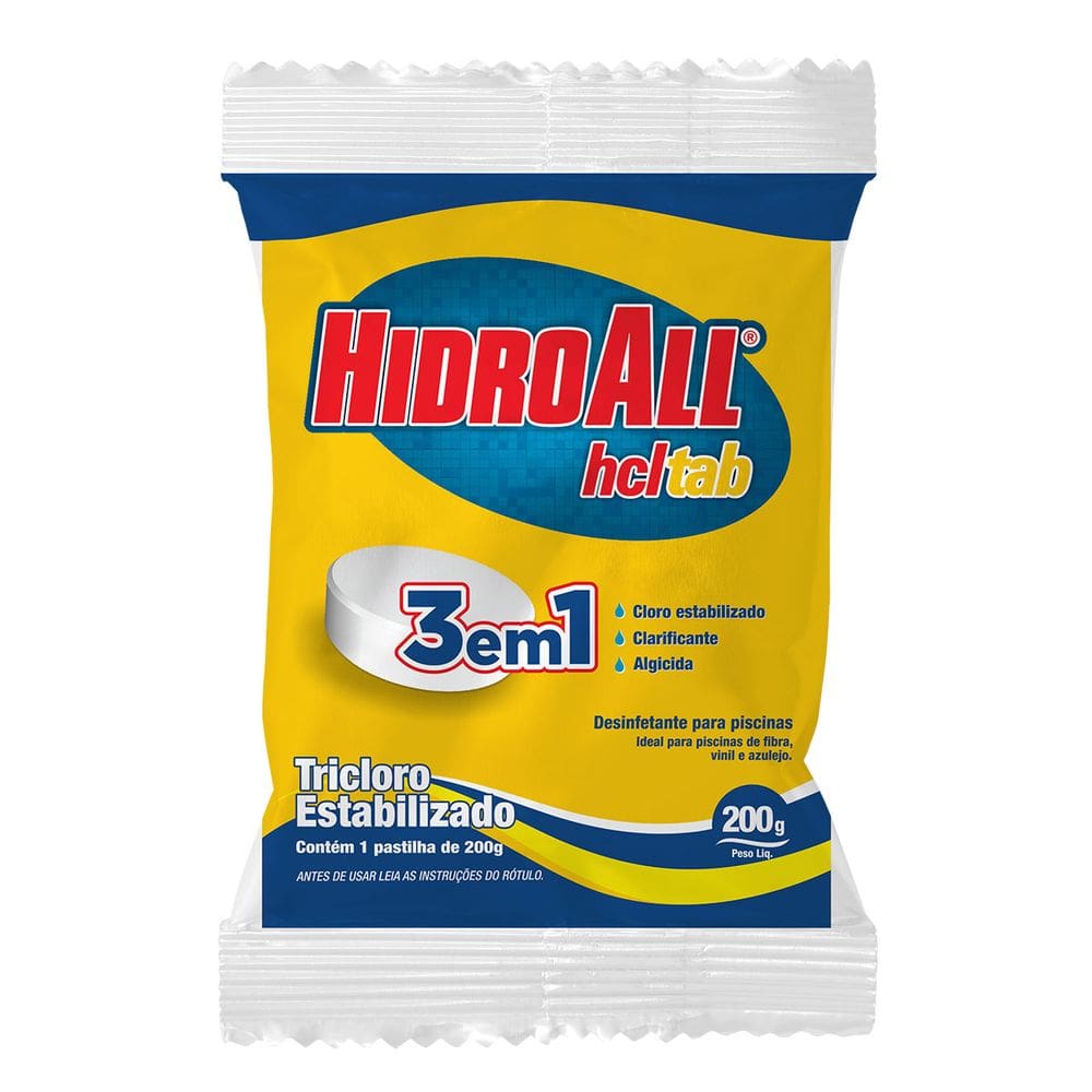 Cloro Tablete Hidroall HCL Tab 3 em 1 200gr