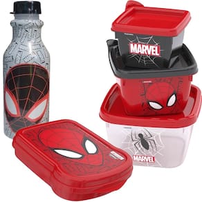 Kit Homem Aranha Porta Lanche Escola Passeio Infantil