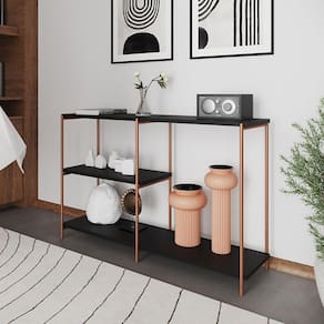 Aparador Industrial Artesania Cobre E Preto 120cm Preto
