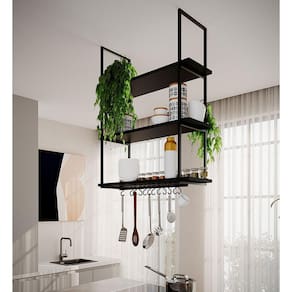 Nicho Industrial Suspenso Denver 80cm Preto