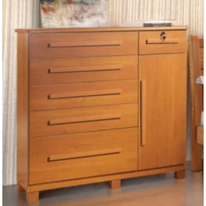 Cômoda 046 6 Gavetas 100% Mdf Cinamomo - Móveis Valverde