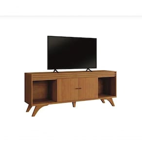 Rack Madrid Com 2 Portas Detalhe Ripado Naturalle - Mavaular