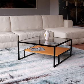 Mesa De Centro Industrial Moderno Toledo Preto E Tampo Canela Marrom