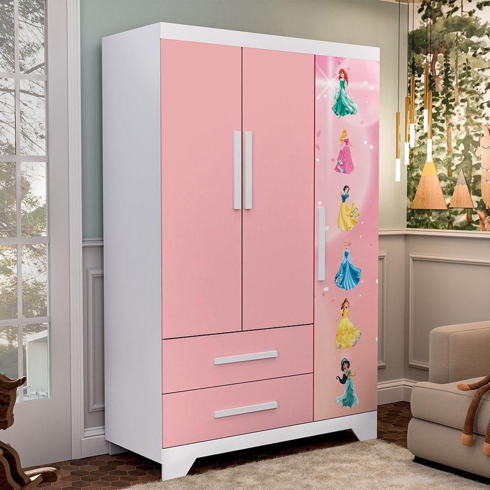 Guarda Roupa Organizador Infantil Personagem Rosa